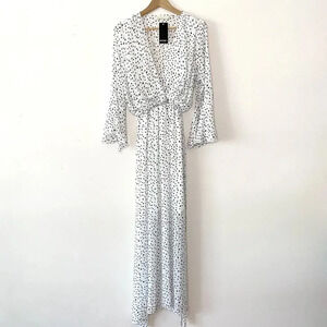 NWT Nasty Gal Retro & Icone Dot Your Number Spotty Maxi Dress White Womens Med